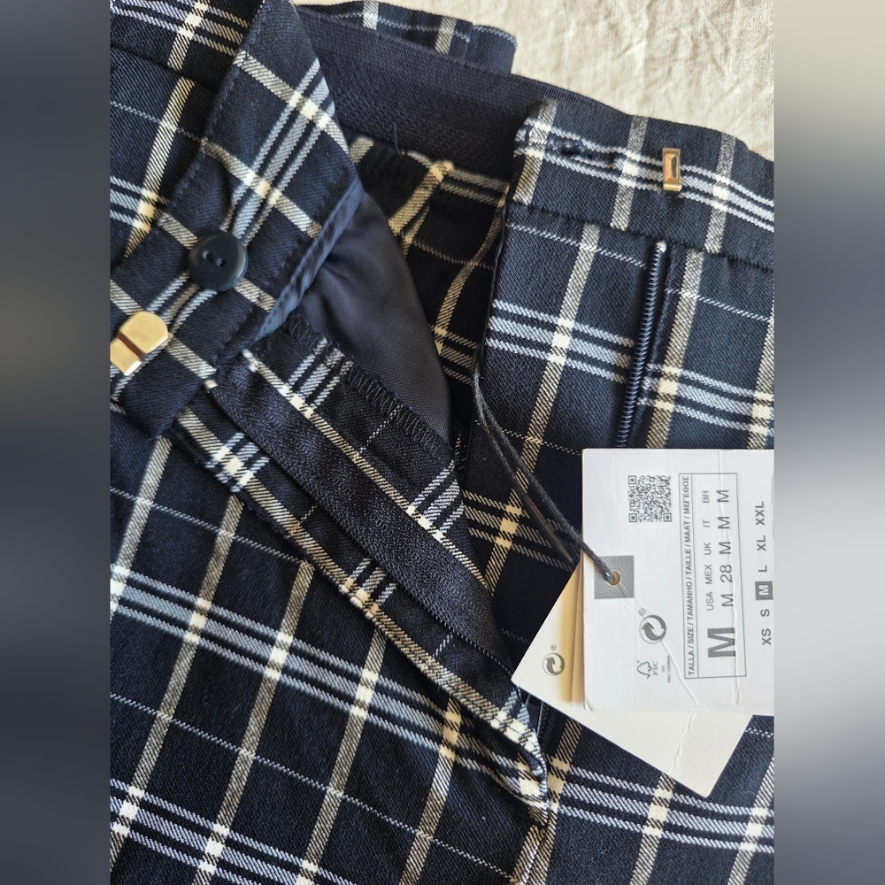 Zara Plaid Trouser Sz M - Picture 6 of 8